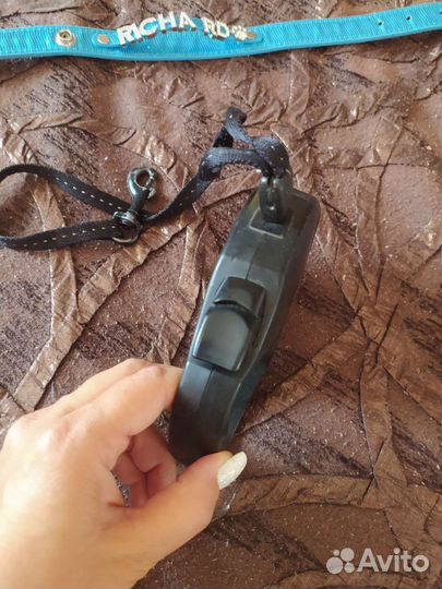 Поводок рулетка для собак 4,5 м, ошейник