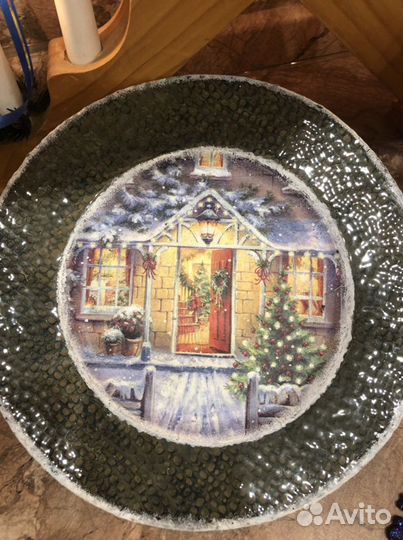 Тарелка Новогодняя декоративная настенная