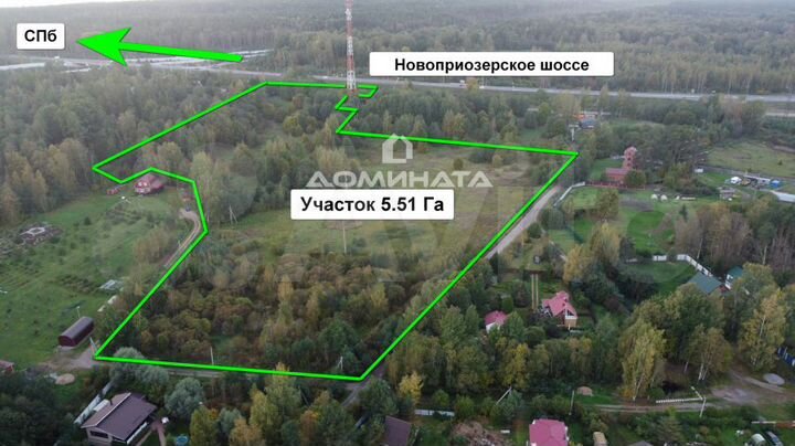 Участок 5,51 га (СНТ, ДНП)
