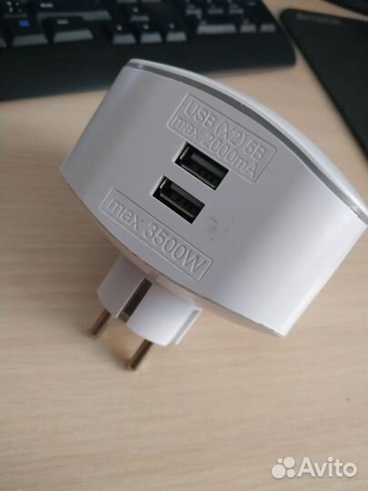 Разветвитель эра SP-3e-USB-2.1A 16 А белый