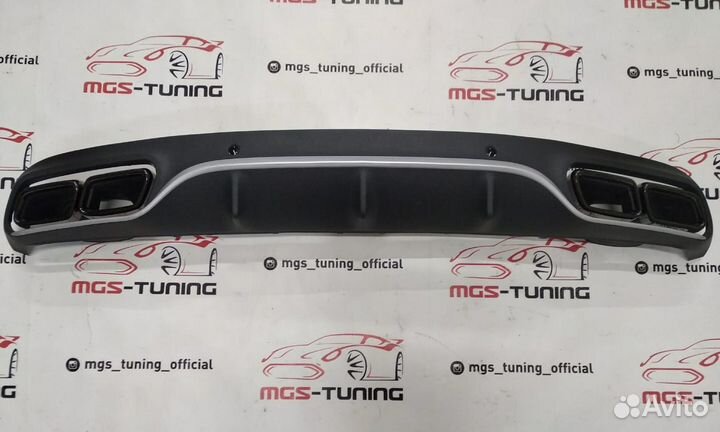 Диффузор черные насадки C Coupe c205 C63 AMG