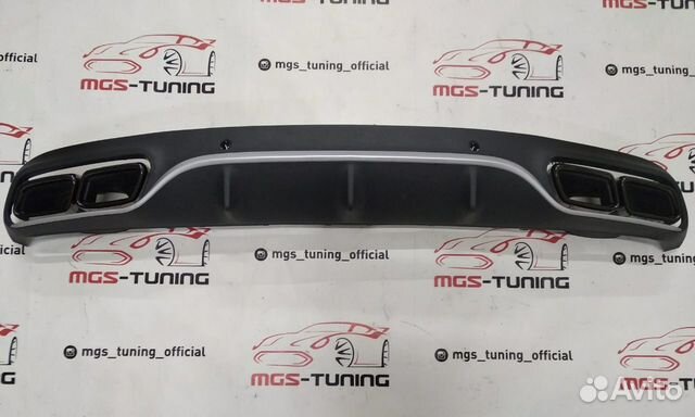 Диффузор черные насадки C Coupe c205 C63 AMG