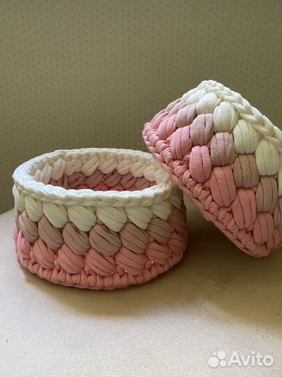 Корзинки из трикотажной пряжи