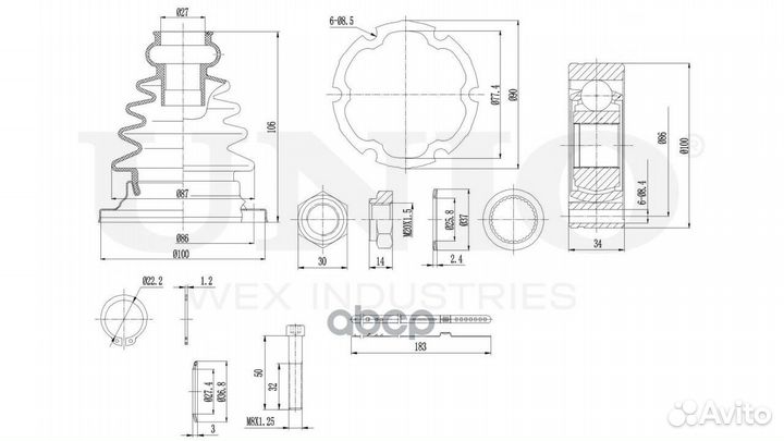 ШРУС внутренний CVJ-30002 unio