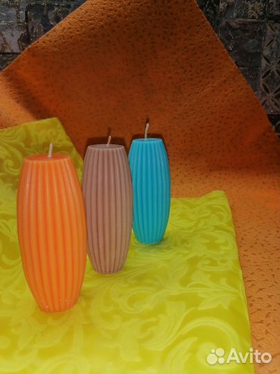 Набор восковых свечей Столбики гофре