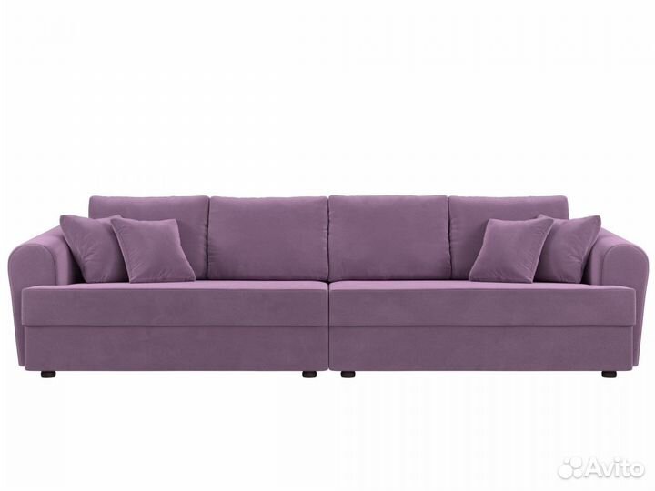 Диван прямой Милтон, микровельвет, сиреневый
