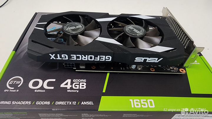 Видеокарта asus GTX1650 4GB gddr6