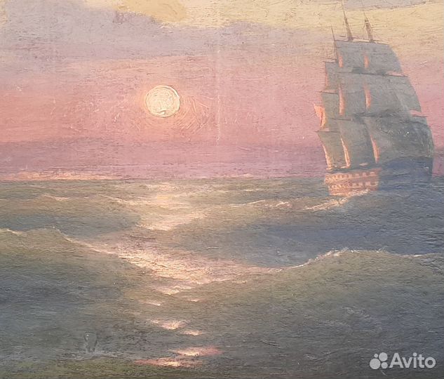 Картина морской пейзаж 19 век