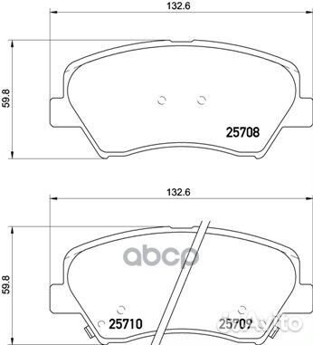 Колодки тормозные дисковые перед P30073 Brembo