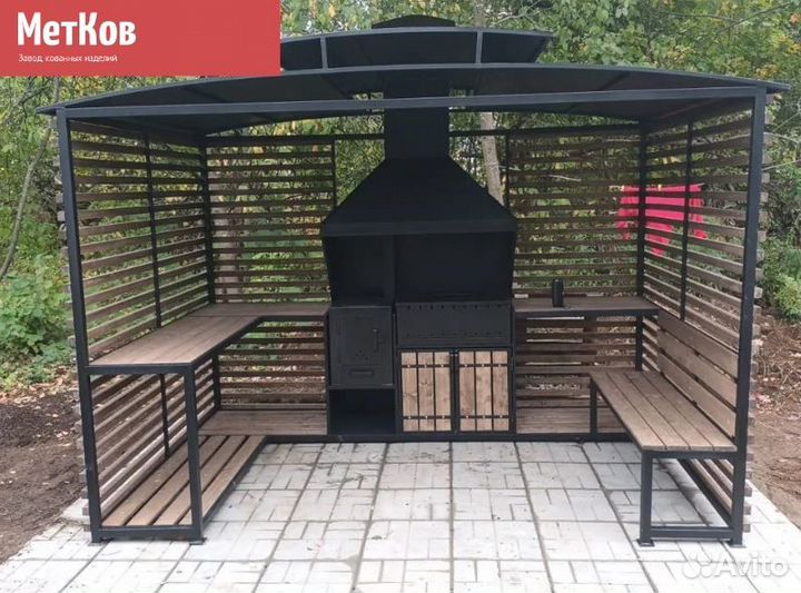 Мангал лофт с крышей