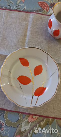 Десертные тарелочки и молочник Дулево СССР