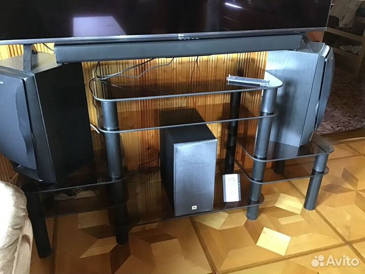 Стойка под аппаратуру тёмное стекло