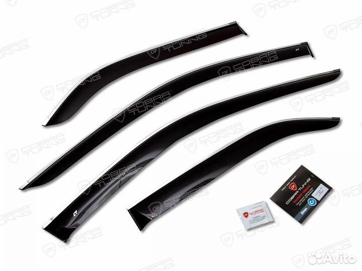 Дефлекторы окон Toyota Land Cruiser J76 5D хром