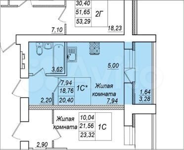 Квартира-студия, 20,4 м², 8/10 эт.