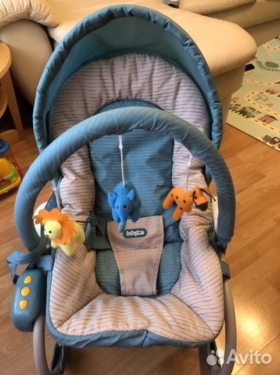 Шезлонг качель детская babyton