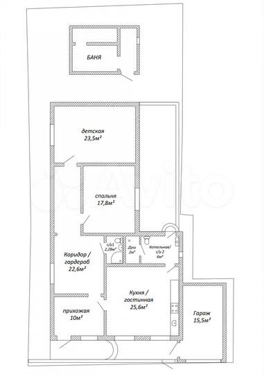 Дом 109 м² на участке 3,1 сот.