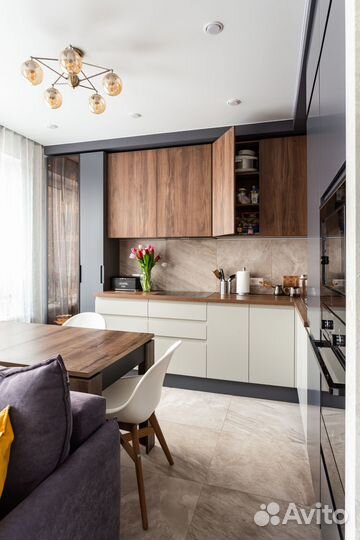 Кухня с буфетом под заказ по дизайну