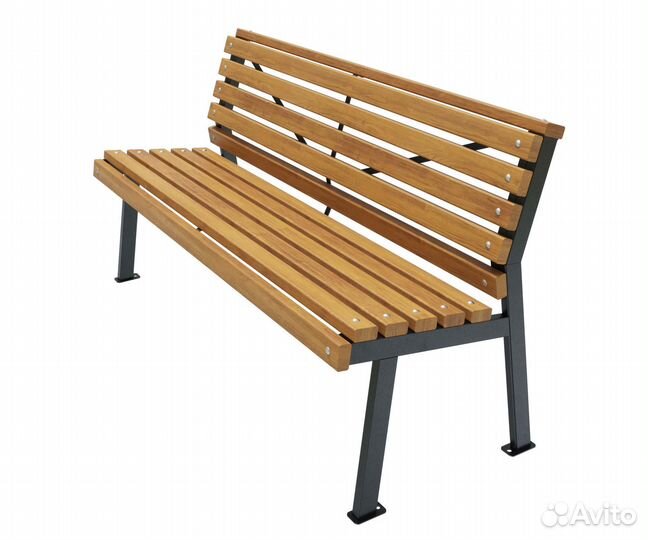 Скамейка стальная «Модерн» без подлокотников Ольха