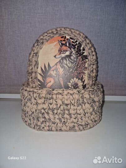 Корзина из трикотажной пряжи