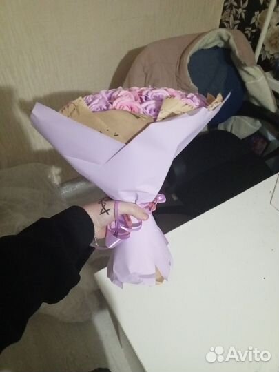 Букет из мыльных роз 55 штук