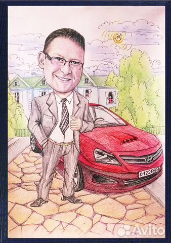 Шарж, Портрет с фото на заказ