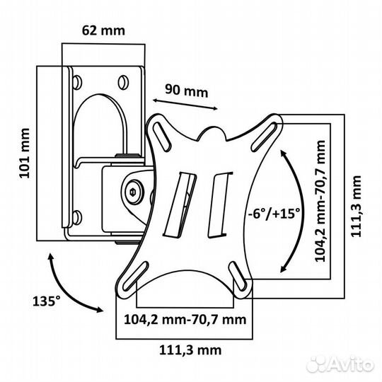Кронштейн для LCD/LED тв 15