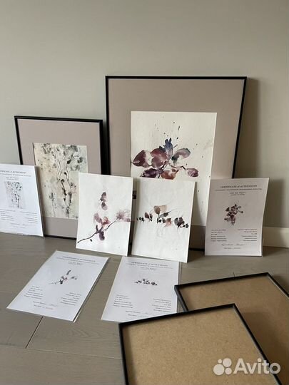 Картины абстракция акварель с рамой