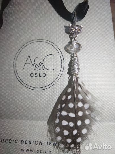 Серьги совы c перьями A&C oslo