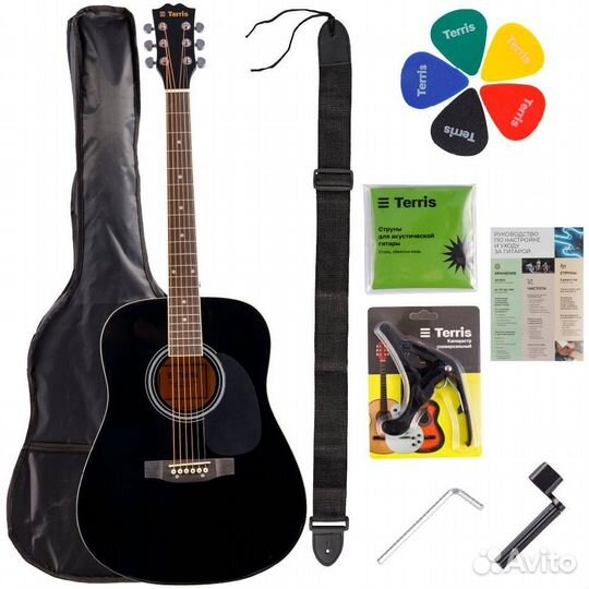 Акустическая гитара Terris TD-041 BK Starter Pack