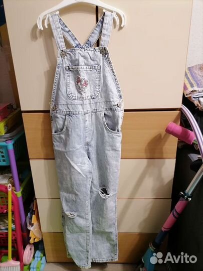 Джинсовый комбинезон для девочки 122