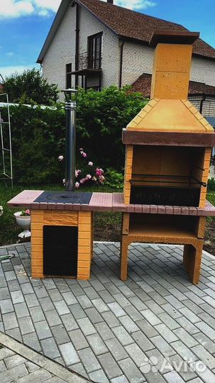 Печь под казан для зоны барбекю