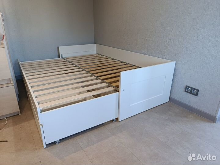 Кровать IKEA Сириус раздвижная Белая 90/180х200