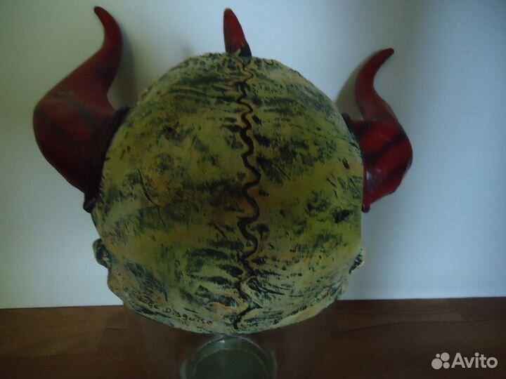 Маска череп с рогами резиновая детская