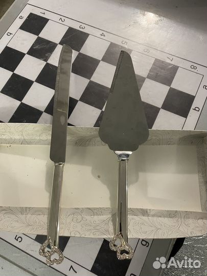 Нож и лопатка для свадебного торта