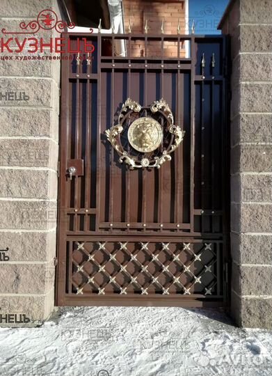 Откатные кованные ворота