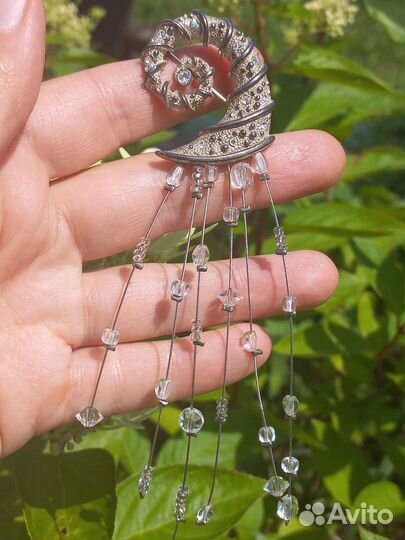 Брошь винтаж, серебряная