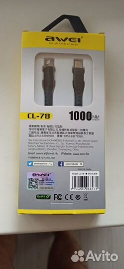 Awei CL-78 Type-C to For Lighting дата кабель