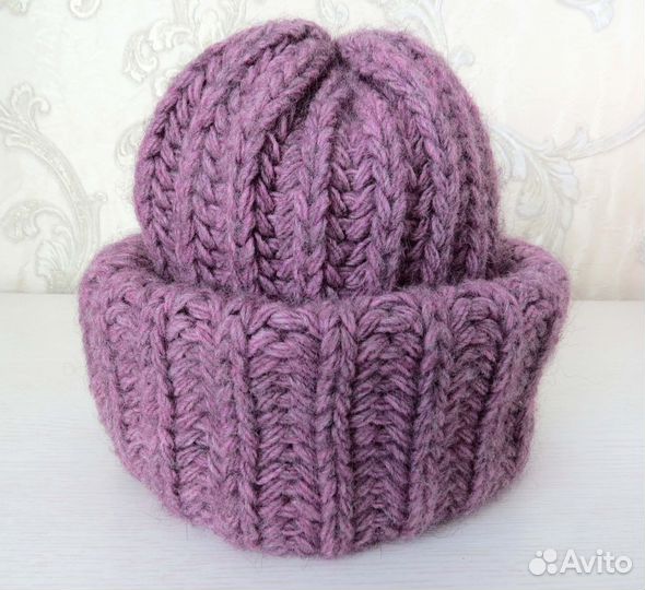 Шапка шерсть вязаная новая зимняя альпака