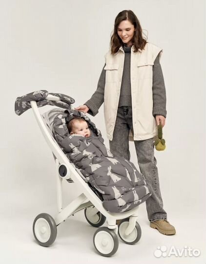 Зимний теплый конверт в коляску leokid