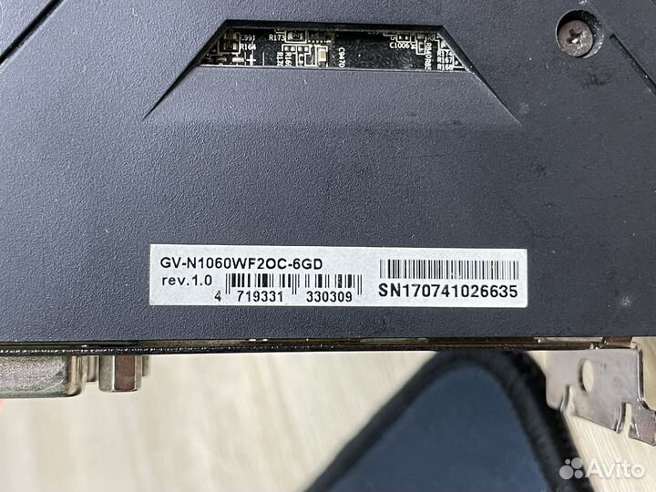 Видеокарта Gigabyte GeForce GTX 1060 6гб