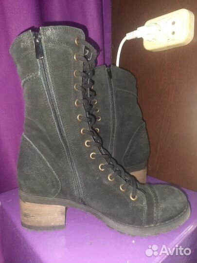 Ботинки зимние натуральная кожа (замша) р.37-38