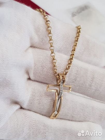 Золотой крест с бриллиантами