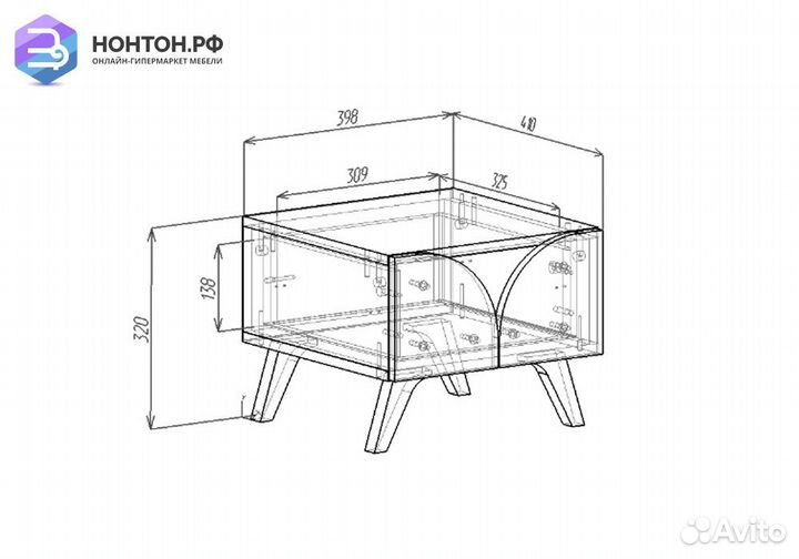 Тумба прикроватная Монро шиншилла серая / дуб краф