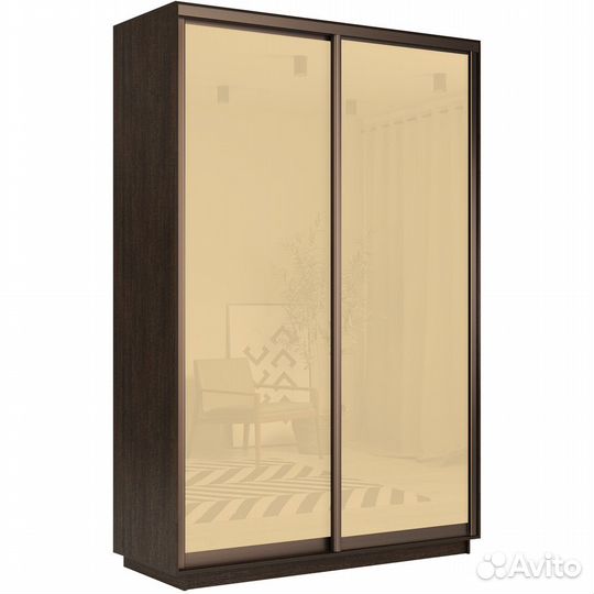 Шкаф-купе 2-дверный шкаф Оптим Двери Стекло Бежево