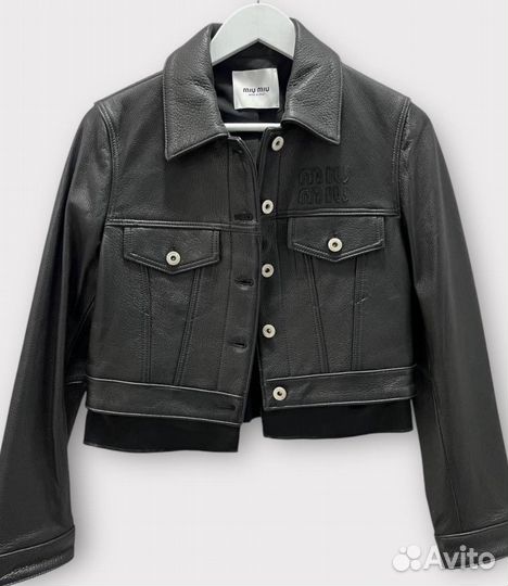 Кожаная куртка женская miu miu