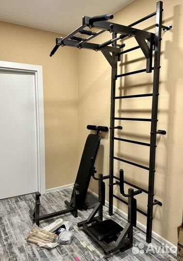 Шведская стенка с турником и брусьями