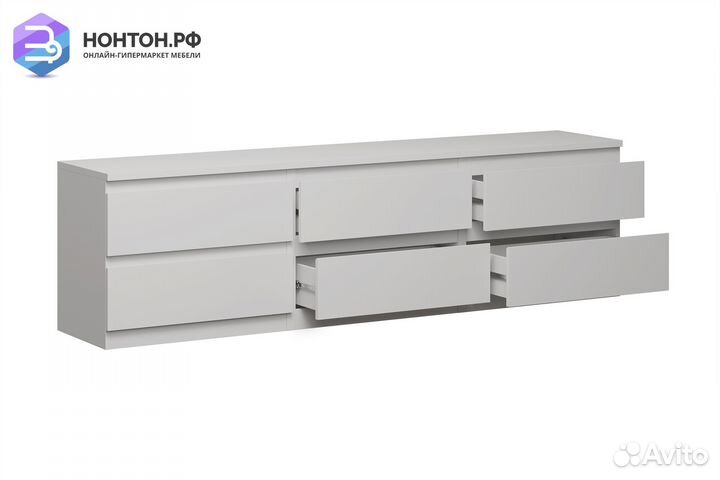 Тумба Кастор 6 ящиков белая