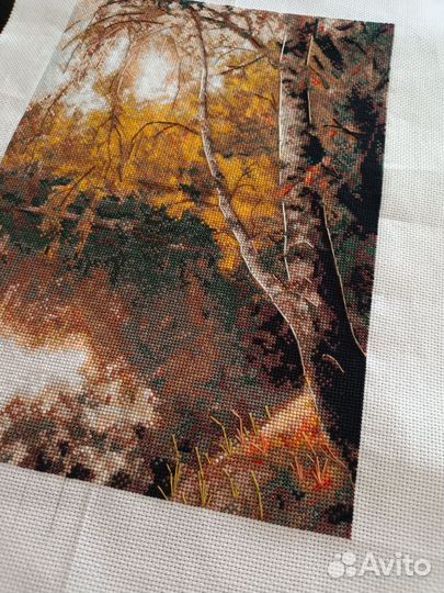 Картина вышивка крестом Осень пришла