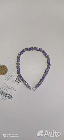 Марказит браслет из оксидированного серебра 925