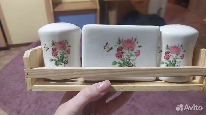 Набор для специй (солонка перечница салфетница)